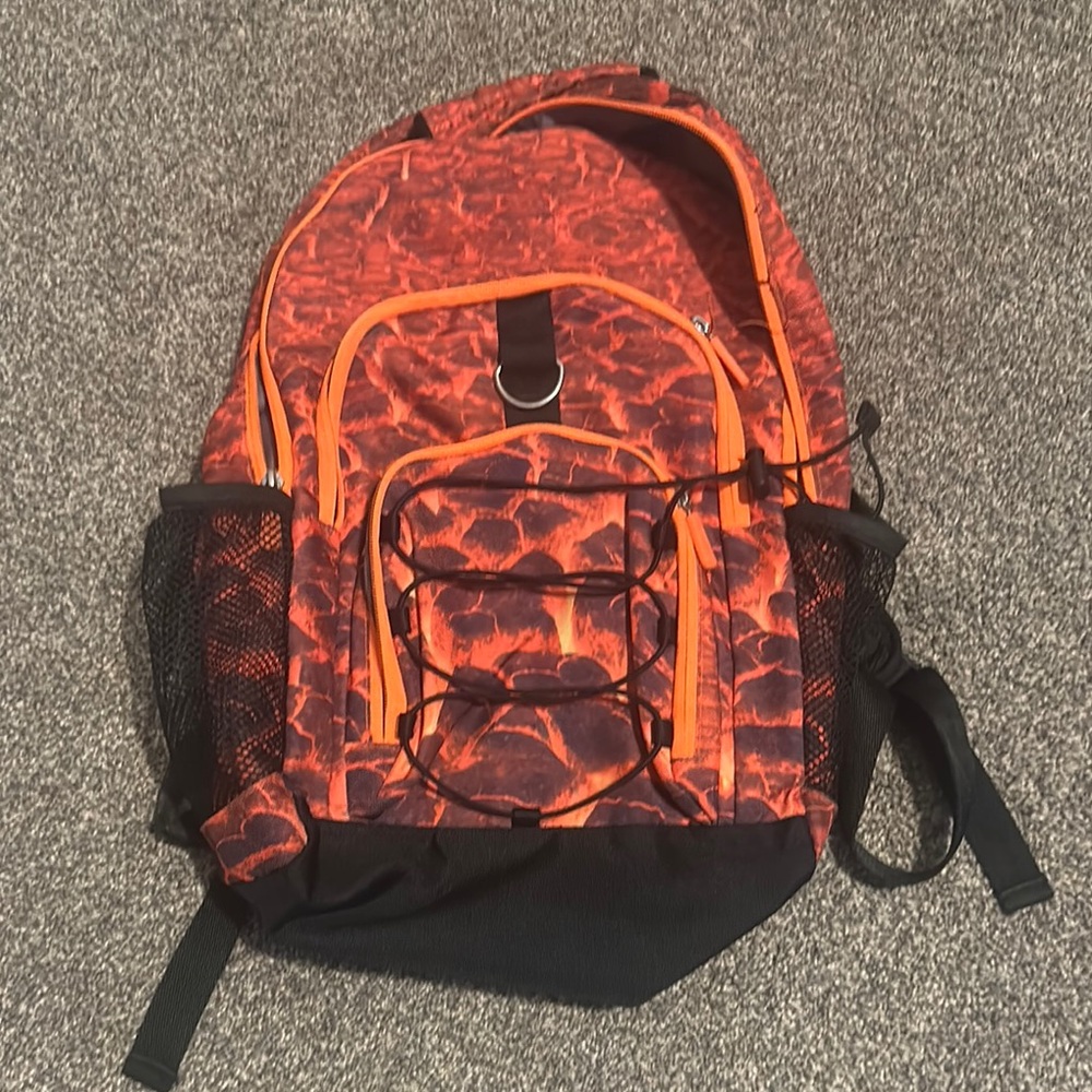 Pottery Barn Teen Orange and Black Backpack with Sporty Design